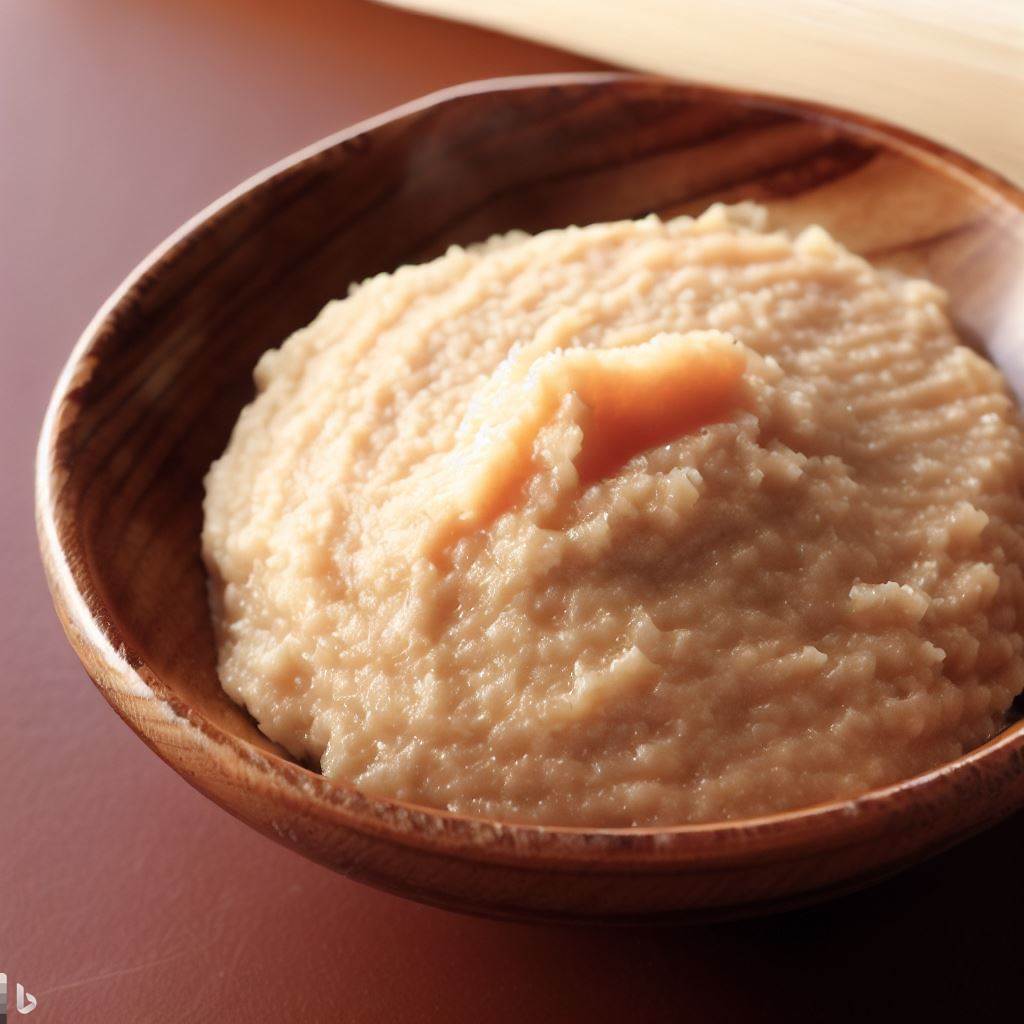 Un plato con pasta de Miso