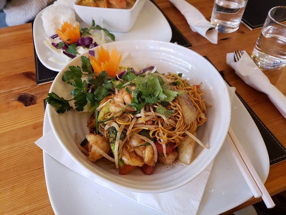 Fideos Udon con Gambas